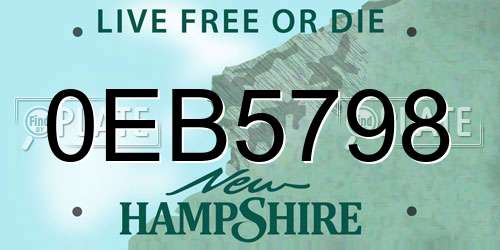 0EB5798 New Hampshire License Plate