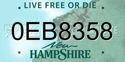 0EB8358 New Hampshire License Plate