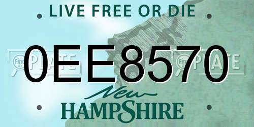 0EE8570 New Hampshire License Plate