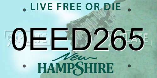 0EED265 New Hampshire License Plate