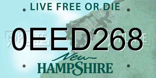 0EED268 New Hampshire License Plate