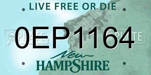 0EP1164 New Hampshire License Plate