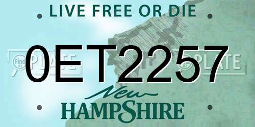 0ET2257 New Hampshire License Plate