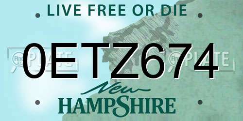 0ETZ674 New Hampshire License Plate