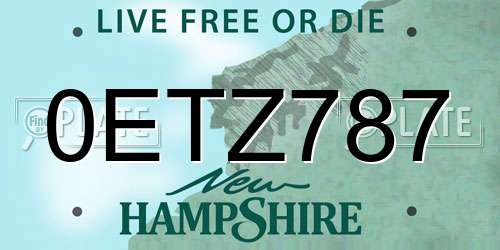 0ETZ787 New Hampshire License Plate