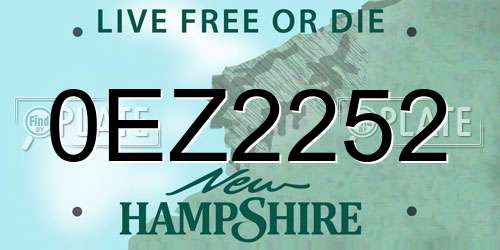 0EZ2252 New Hampshire License Plate