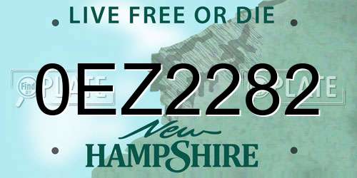 0EZ2282 New Hampshire License Plate