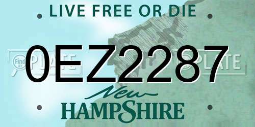 0EZ2287 New Hampshire License Plate