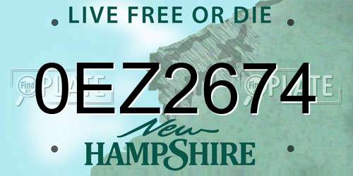 0EZ2674 New Hampshire License Plate