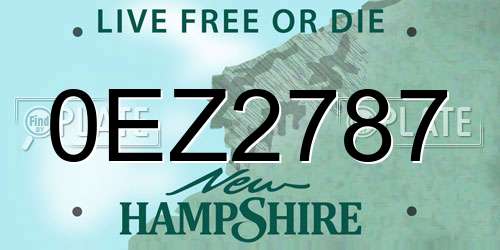0EZ2787 New Hampshire License Plate
