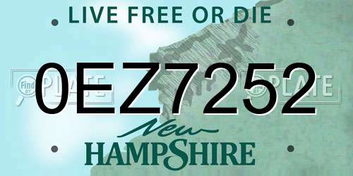 0EZ7252 New Hampshire License Plate