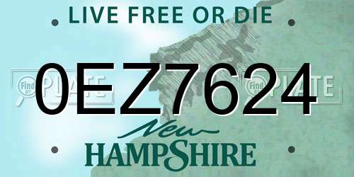 0EZ7624 New Hampshire License Plate