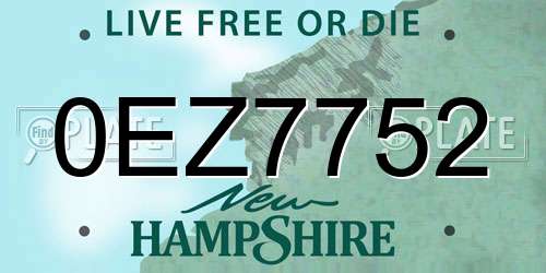 0EZ7752 New Hampshire License Plate