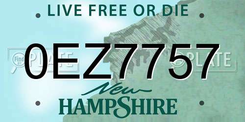 0EZ7757 New Hampshire License Plate