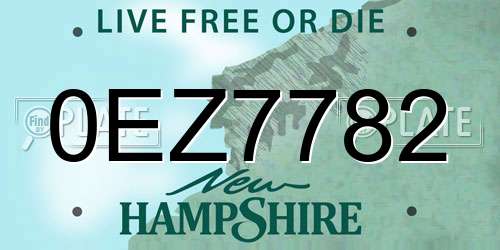 0EZ7782 New Hampshire License Plate