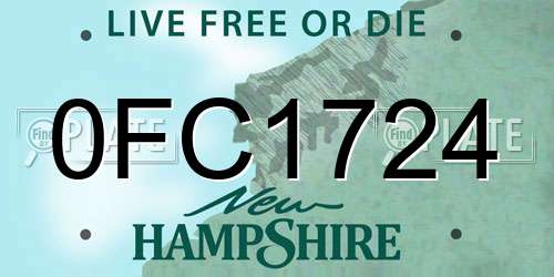 0FC1724 New Hampshire License Plate