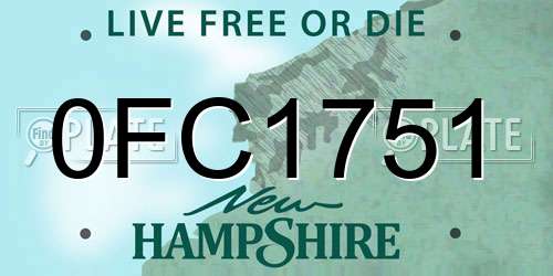 0FC1751 New Hampshire License Plate