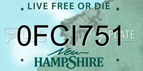 0FCI751 New Hampshire License Plate