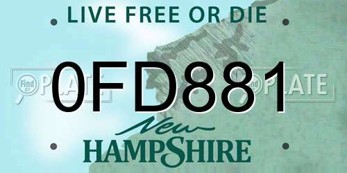 0FD881 New Hampshire License Plate