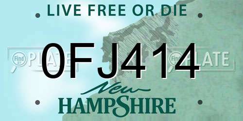 0FJ414 New Hampshire License Plate