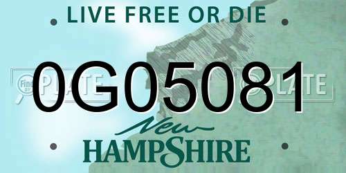 0G05081 New Hampshire License Plate