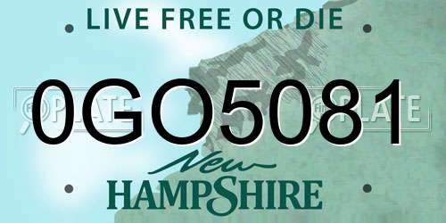 0GO5081 New Hampshire License Plate