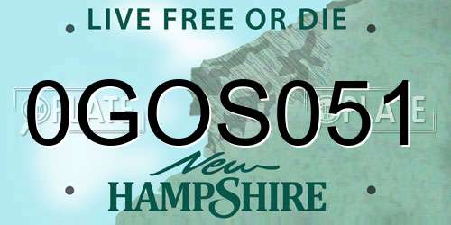 0GOS051 New Hampshire License Plate