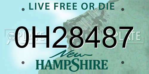 0H28487 New Hampshire License Plate