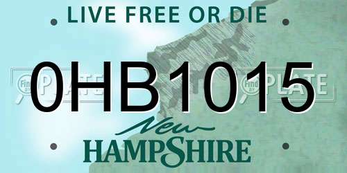 0HB1015 New Hampshire License Plate