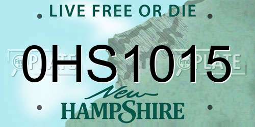 0HS1015 New Hampshire License Plate
