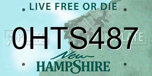 0HTS487 New Hampshire License Plate