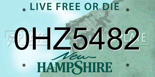 0HZ5482 New Hampshire License Plate