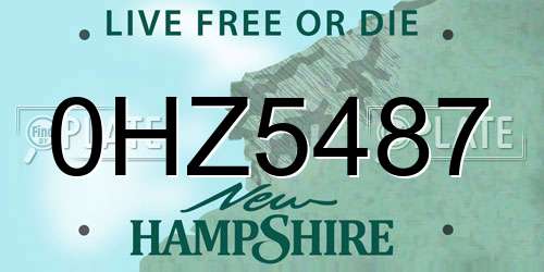 0HZ5487 New Hampshire License Plate