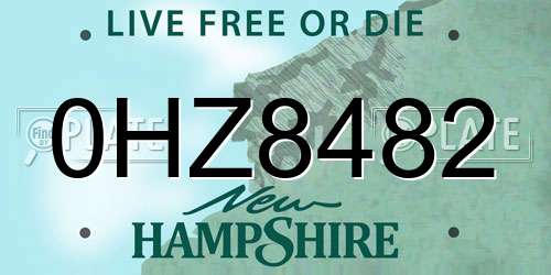 0HZ8482 New Hampshire License Plate