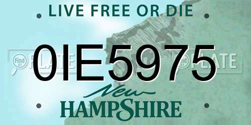 0IE5975 New Hampshire License Plate