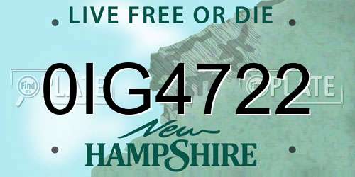 0IG4722 New Hampshire License Plate