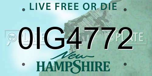 0IG4772 New Hampshire License Plate