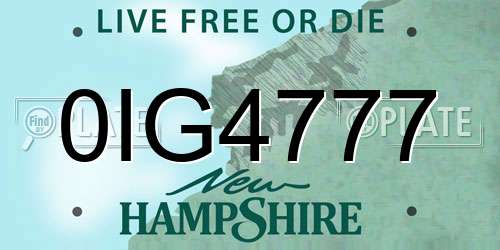0IG4777 New Hampshire License Plate