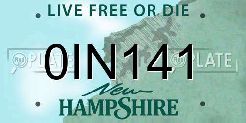 0IN141 New Hampshire License Plate