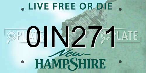 0IN271 New Hampshire License Plate