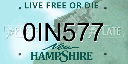 0IN577 New Hampshire License Plate