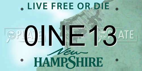 0INE13 New Hampshire License Plate
