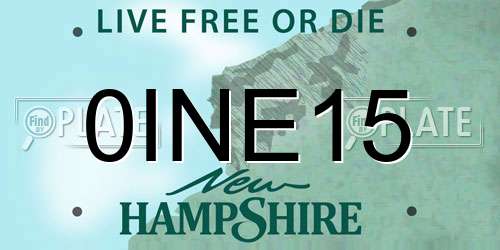 0INE15 New Hampshire License Plate