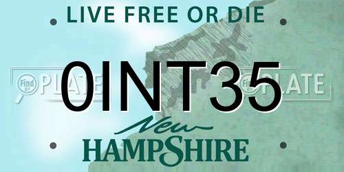 0INT35 New Hampshire License Plate