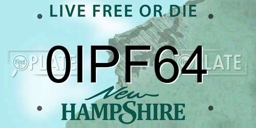 0IPF64 New Hampshire License Plate