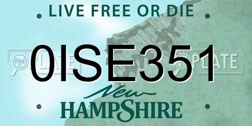 0ISE351 New Hampshire License Plate