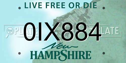 0IX884 New Hampshire License Plate