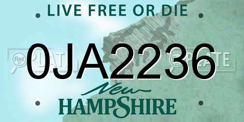 0JA2236 New Hampshire License Plate