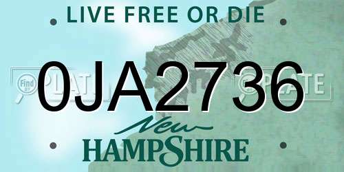 0JA2736 New Hampshire License Plate