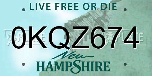 0KQZ674 New Hampshire License Plate